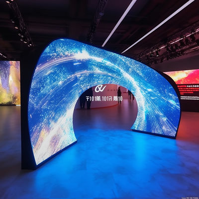 P4.81 / P5 gekrümmter LED-Bildschirm IP65 flexibler LED-Video-Bildschirm