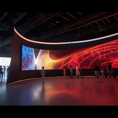 angepasste gekrümmte transparente Anzeige 14bit LED-Bildschirm P3 Innenraum